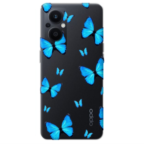 Oppo Reno 7 Lite Mix Butterfly Transparent Silicone TPU Θήκη