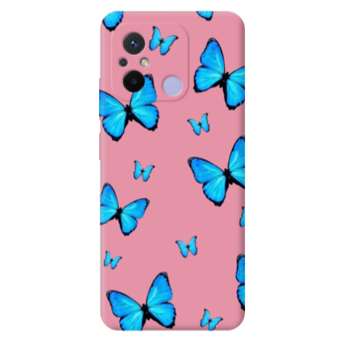 Xiaomi Redmi 12C Mix Butterfly Pink Colored Silicone TPU Θήκη