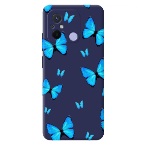 Xiaomi Redmi 12C Mix Butterfly Dark blue Colored Silicone TPU Θήκη