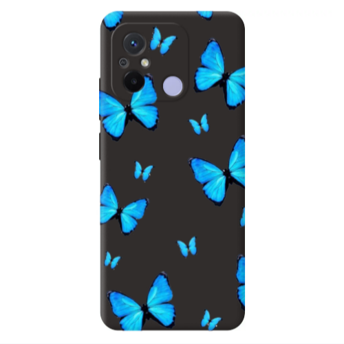 Xiaomi Redmi 12C Mix Butterfly Black Colored Silicone TPU Θήκη