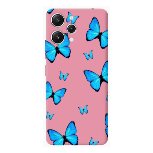 Xiaomi Redmi 12 Mix Butterfly Pink Colored Silicone TPU Θήκη