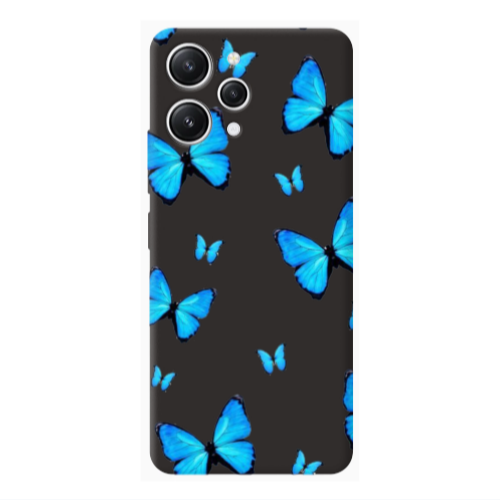 Xiaomi Redmi 12 Mix Butterfly Black Colored Silicone TPU Θήκη
