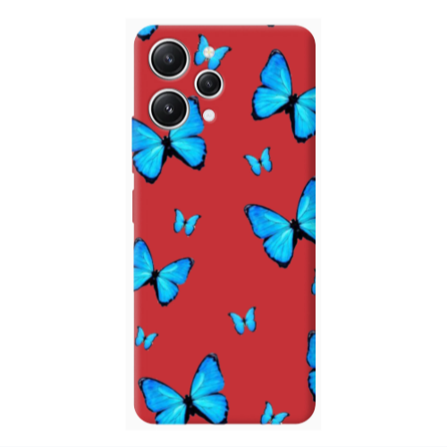 Xiaomi Redmi 12 Mix Butterfly Red Colored Silicone TPU Θήκη
