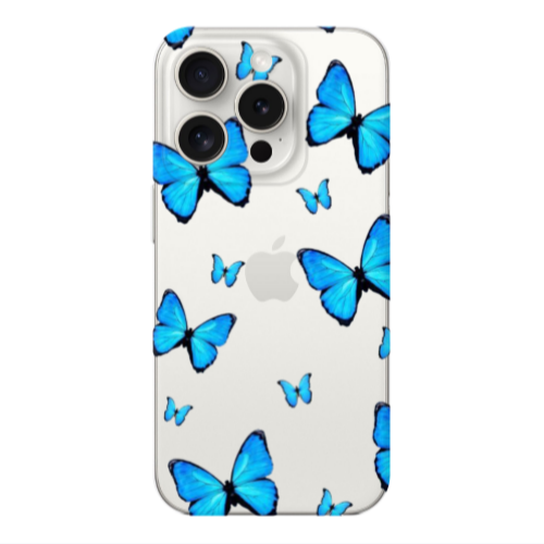 Apple iPhone 15 Pro Max Mix Butterfly Transparent Silicone TPU Θήκη