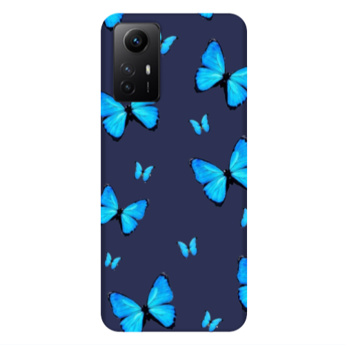 Xiaomi Redmi Note 12s Mix Butterfly Dark blue Colored Silicone TPU Θήκη