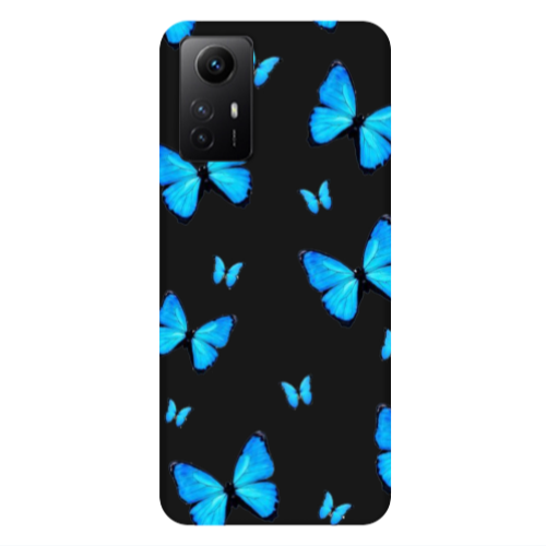 Xiaomi Redmi Note 12s Mix Butterfly Black Colored Silicone TPU Θήκη