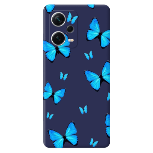 Xiaomi Poco X5 Mix Butterfly Dark blue Colored Silicone TPU Θήκη