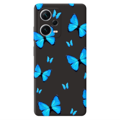 Xiaomi Poco X5 Mix Butterfly Black Colored Silicone TPU Θήκη