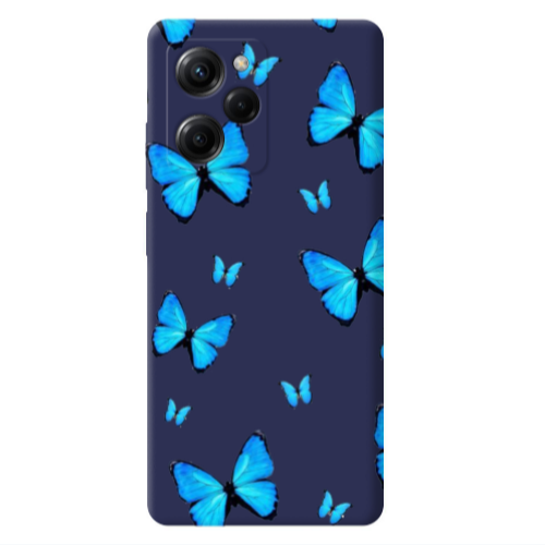 Xiaomi Poco X5 Pro Mix Butterfly Dark blue Colored Silicone TPU Θήκη