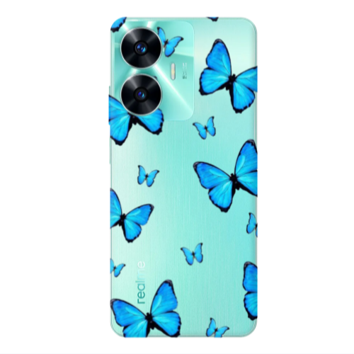 Realme C55 Mix Butterfly Transparent Silicone TPU Θήκη