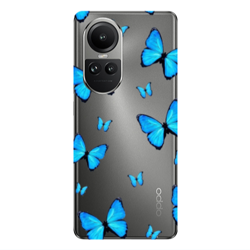 Oppo Reno10 5G Mix Butterfly Transparent Silicone TPU Θήκη