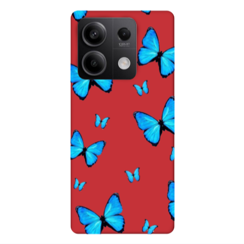 Xiaomi Redmi Note 13 5G Mix Butterfly Red Colored Silicone TPU Θήκη