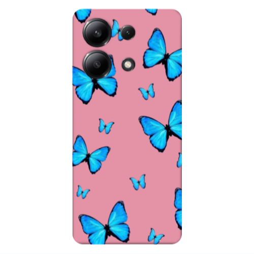 Xiaomi Redmi Note 13 4G Mix Butterfly Pink Colored Silicone TPU Θήκη