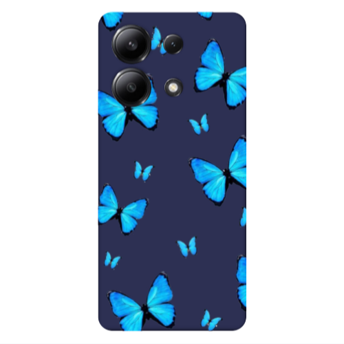 Xiaomi Redmi Note 13 4G Mix Butterfly Dark blue Colored Silicone TPU Θήκη