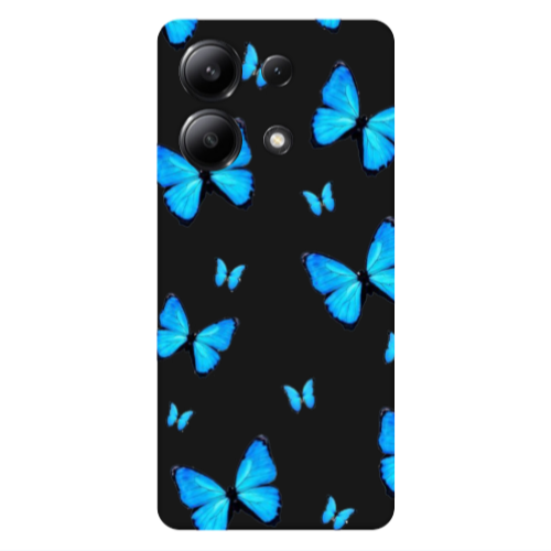 Xiaomi Redmi Note 13 4G Mix Butterfly Black Colored Silicone TPU Θήκη
