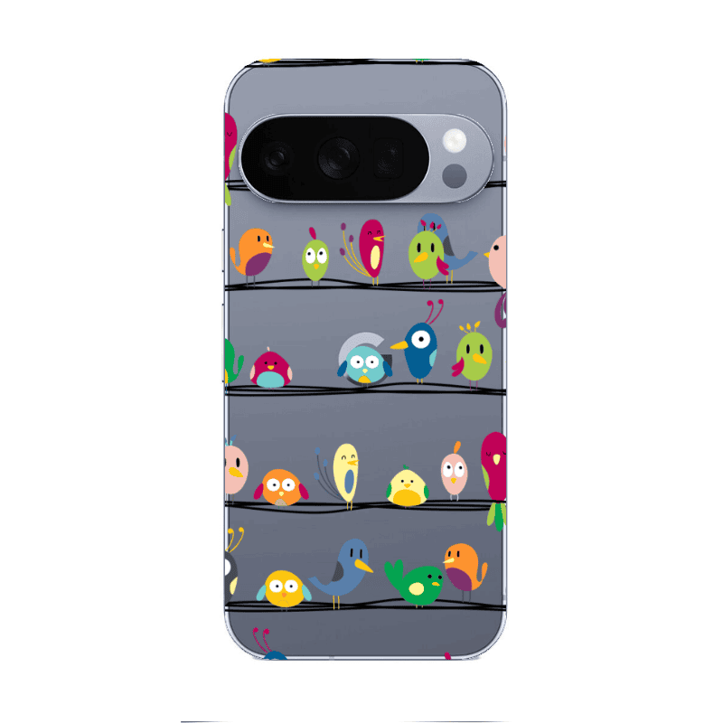 Google Pixel 10 Pro birds Transparent Silicone TPU Θήκη
