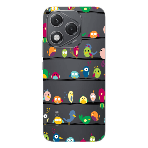 Honor 400 Lite birds Transparent Silicone TPU Θήκη