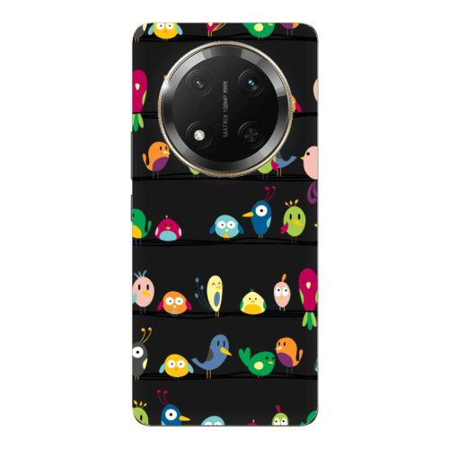 Honor Magic 7 Lite birds Black Colored Silicone TPU Θήκη