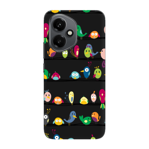 Honor Magic 400 birds Black Colored Silicone TPU Θήκη
