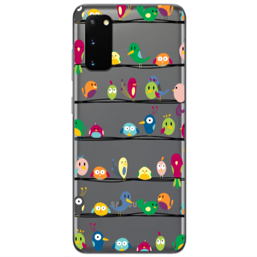 Samsung S20 birds Transparent Silicone TPU Θήκη