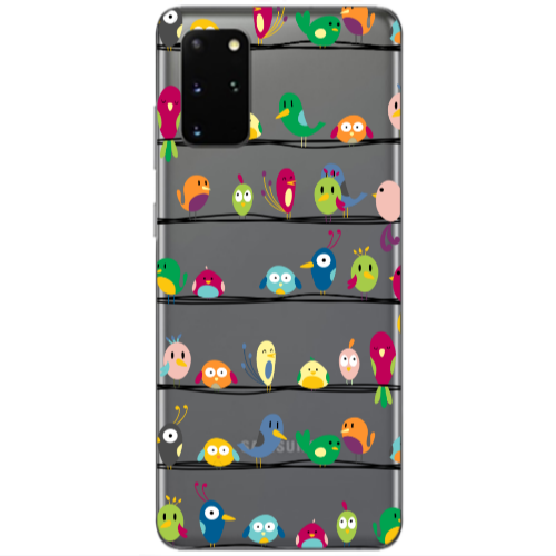 Samsung S20 Plus birds Transparent Silicone TPU Θήκη