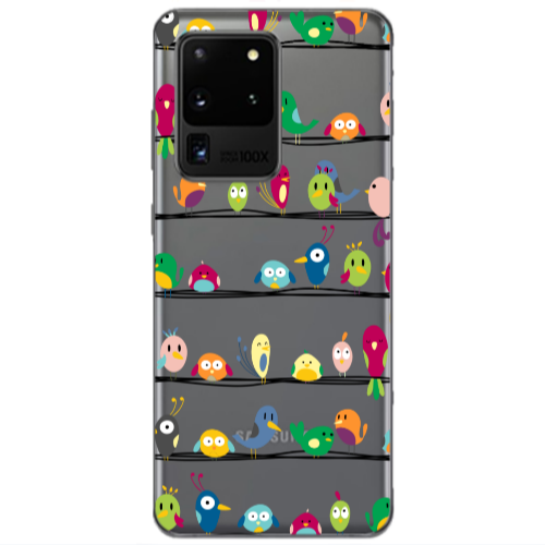 Samsung S20 Ultra birds Transparent Silicone TPU Θήκη