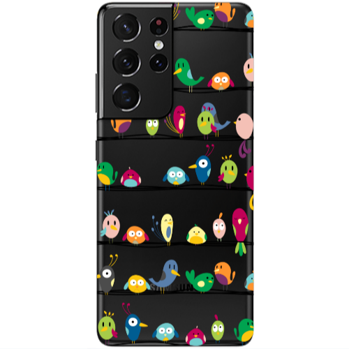 Samsung S21 Ultra birds Transparent Silicone TPU Θήκη