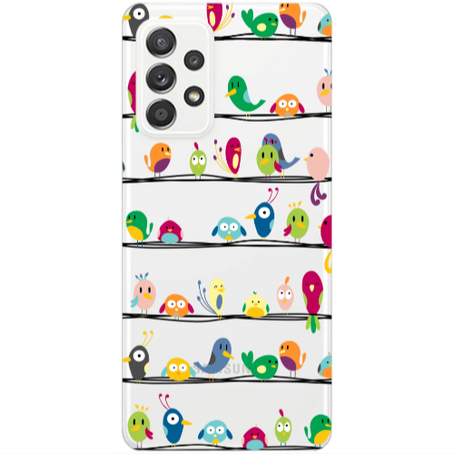 Samsung A53 birds Transparent Silicone TPU Θήκη