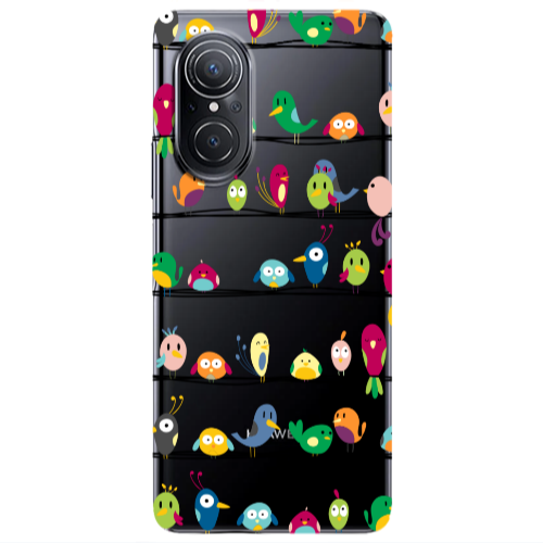 Huawei Nova 9 SE birds Transparent Silicone TPU Θήκη