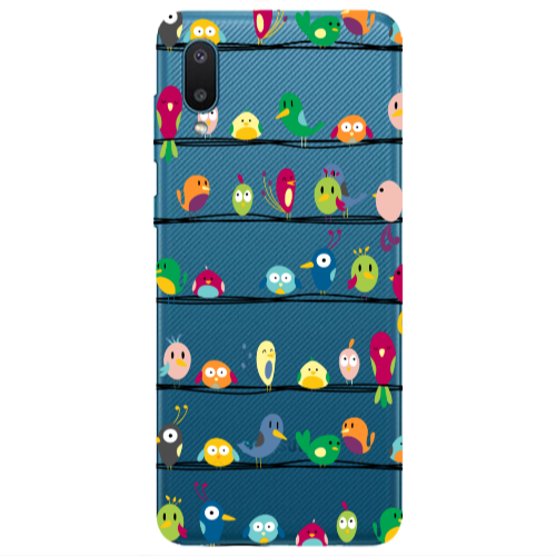 Samsung A02 birds Transparent Silicone TPU Θήκη