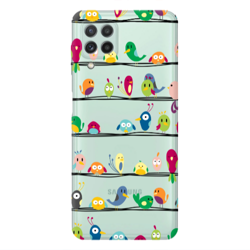 Samsung A22 4G birds Transparent Silicone TPU Θήκη
