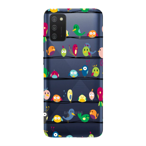 Samsung A03S birds Transparent Silicone TPU Θήκη