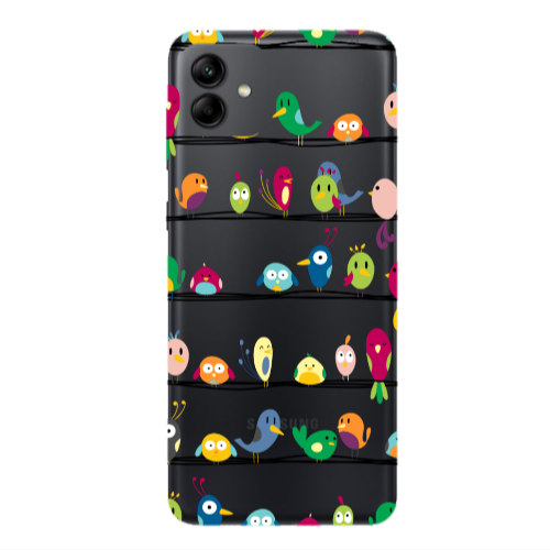 Samsung A04 birds Transparent Silicone TPU Θήκη