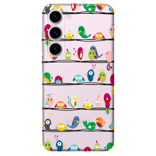 Samsung S23 Plus birds Transparent Silicone TPU Θήκη