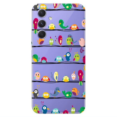 Samsung A54 birds Transparent Silicone TPU Θήκη