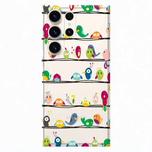 Samsung S23 Ultra birds Transparent Silicone TPU Θήκη