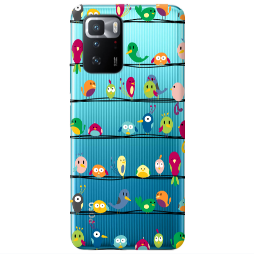 Xiaomi Poco X3 GT birds Transparent Silicone TPU Θήκη
