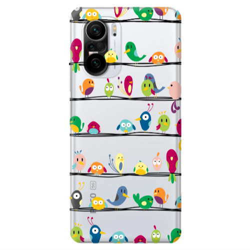 Xiaomi Poco F3 birds Transparent Silicone TPU Θήκη