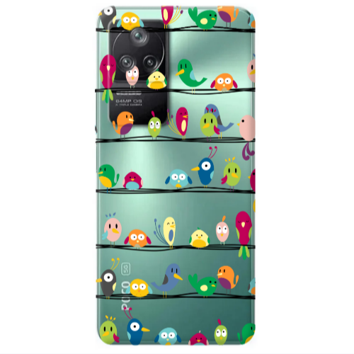 Xiaomi Poco F4 birds Transparent Silicone TPU Θήκη