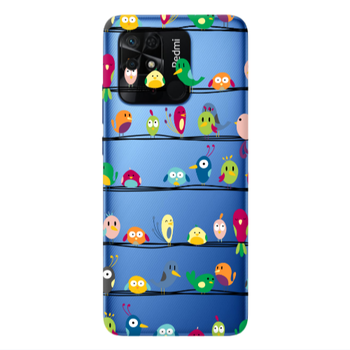 Xiaomi Poco C40 birds Transparent Silicone TPU Θήκη
