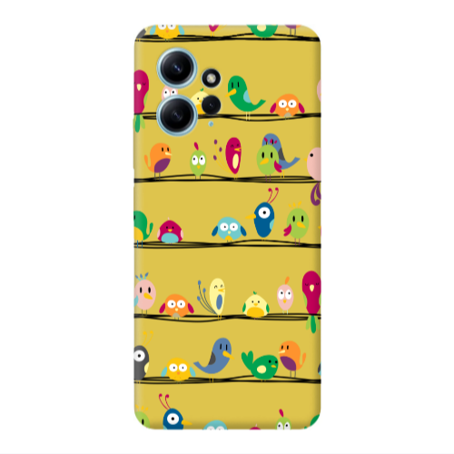 Xiaomi Redmi Note 12 4G birds Yellow Colored Silicone TPU Θήκη