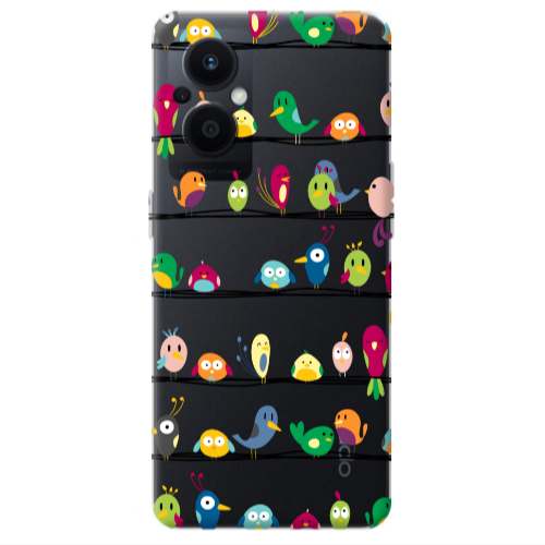 Oppo Reno 7 Lite birds Transparent Silicone TPU Θήκη