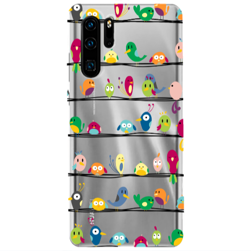 Huawei P30 Pro birds Transparent Silicone TPU Θήκη