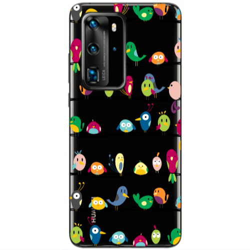 Huawei P40 Pro birds Transparent Silicone TPU Θήκη