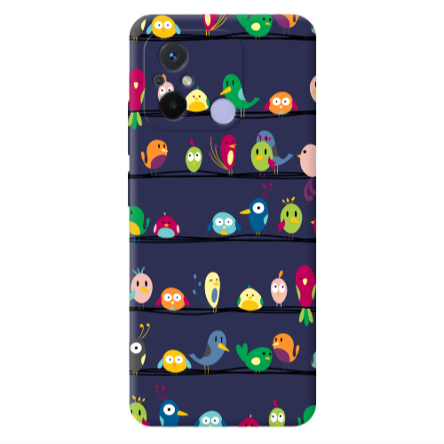 Xiaomi Redmi 12C birds Dark blue Colored Silicone TPU Θήκη