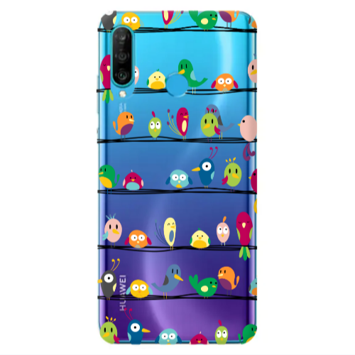 Huawei P30 Lite birds Transparent Silicone TPU Θήκη