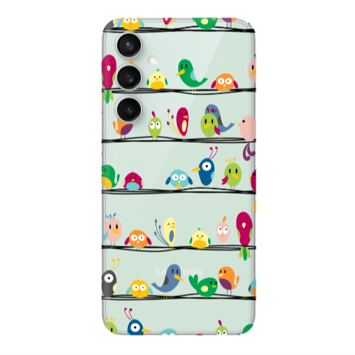 Samsung S23FE birds Transparent Silicone TPU Θήκη