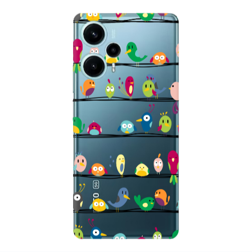 Xiaomi Poco F5 birds Transparent Silicone TPU Θήκη