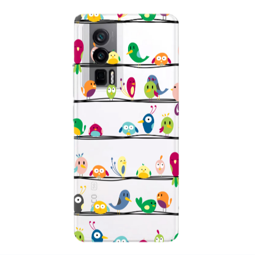 Xiaomi Poco F5 Pro birds Transparent Silicone TPU Θήκη