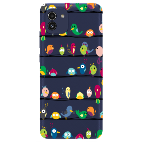 Samsung A03 birds Transparent Silicone TPU Θήκη